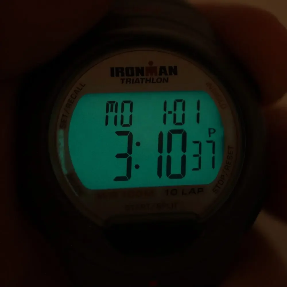 Timex Ironman Triathlon Watch Men Indiglo 40mm Black Gray 10 Lap w New Battery